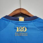 Segunda equipación RCD Espanyol 2020/21 diseño de cuello dorsal