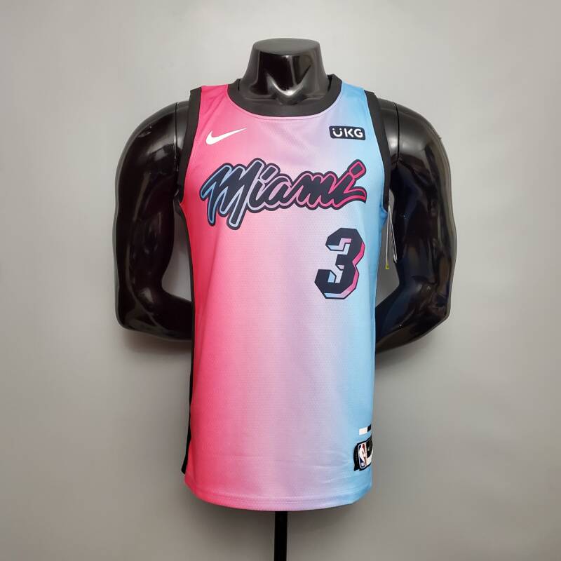 menor Fuerza Arruinado Camiseta Miami Heat Edition Pink Blue Gradient Color 2021 - IMBICTOZ