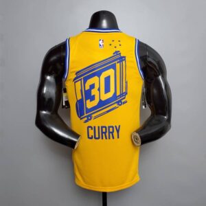 Camiseta Golden State Warriors Yellow Tram version diseño dorsal