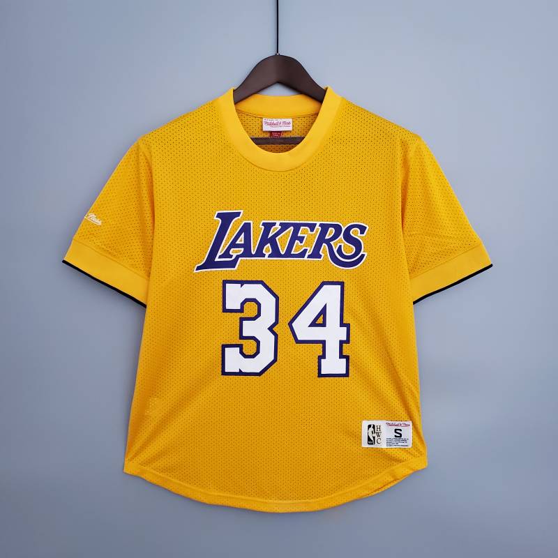 Camiseta Mitchellness Lakers Yellow N°. 34 O’Neial Retro Mesh