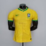Camiseta Brasil Mundial Qatar 2022 Versión jugador frontal Camiseta Brasil Mundial Qatar 2022 Versión jugador frontal