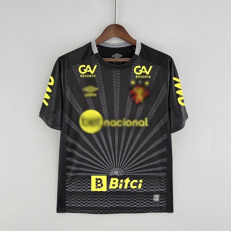 Camiseta Portero Sport Recife Todos los patrocinadores 2223 Versión Negro Camiseta Portero Sport Recife Todos los patrocinadores 2223 Versión Negro