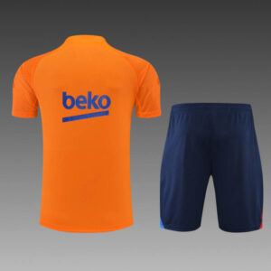 Conjunto de entrenamiento del FC Barcelona manga corta naranja - 2022-2023 - espalda