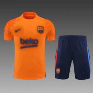 Conjunto de entrenamiento del FC Barcelona manga corta naranja - 2022-2023 - frontal