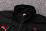 Cuello del chándal negro de la A.C Milan 2022-2023.