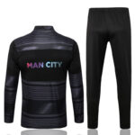 Dorso del chándal negro del Manchester City 2022-2023