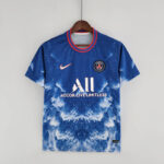 Camiseta PSG edición especial azul y blanco frontal Camiseta PSG edición especial azul y blanco frontal