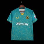 Camiseta de visitantes Wolverhampton 2022-2023 frontal Camiseta de visitantes Wolverhampton 2022-2023 frontal