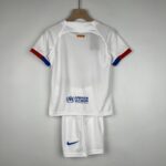 camiseta fc barcelona niño 2024 blanca dorsal
