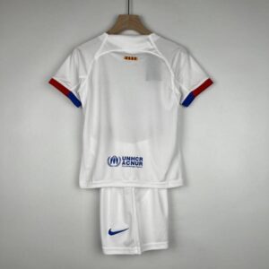 camiseta fc barcelona niño 2024 blanca dorsal