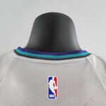 camiseta hornets gris cuello anterior con borde celeste, axul ynegro y etiqueta nba camiseta hornets gris cuello anterior con borde celeste, axul ynegro y etiqueta nba