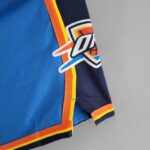 pantalon corto oklahoma city azul diseño 1 con bordes naranja y amarillo y negro