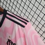 flamengo camiseta rosa manga