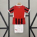 Conjunto Niño AC Milán Primera Equipacion 2024-2025 dorsal