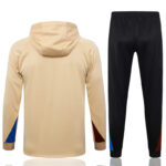 Chandal con Capucha FC Barcelona Crema 2024-2025 dorsal