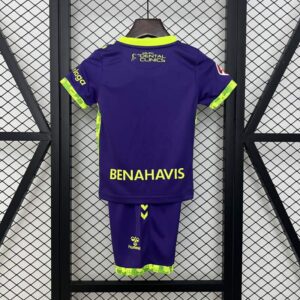 Conjunto Niño Málaga Segunda Equipacion 2024-2025 dorsal