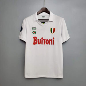 Camiseta Retro Napoli segunda equipacion Blanco 1987-1988