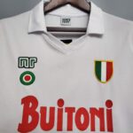 Camiseta Retro Napoli segunda equipacion Blanco 1987-1988 cuello Camiseta Retro Napoli segunda equipacion Blanco 1987-1988 cuello