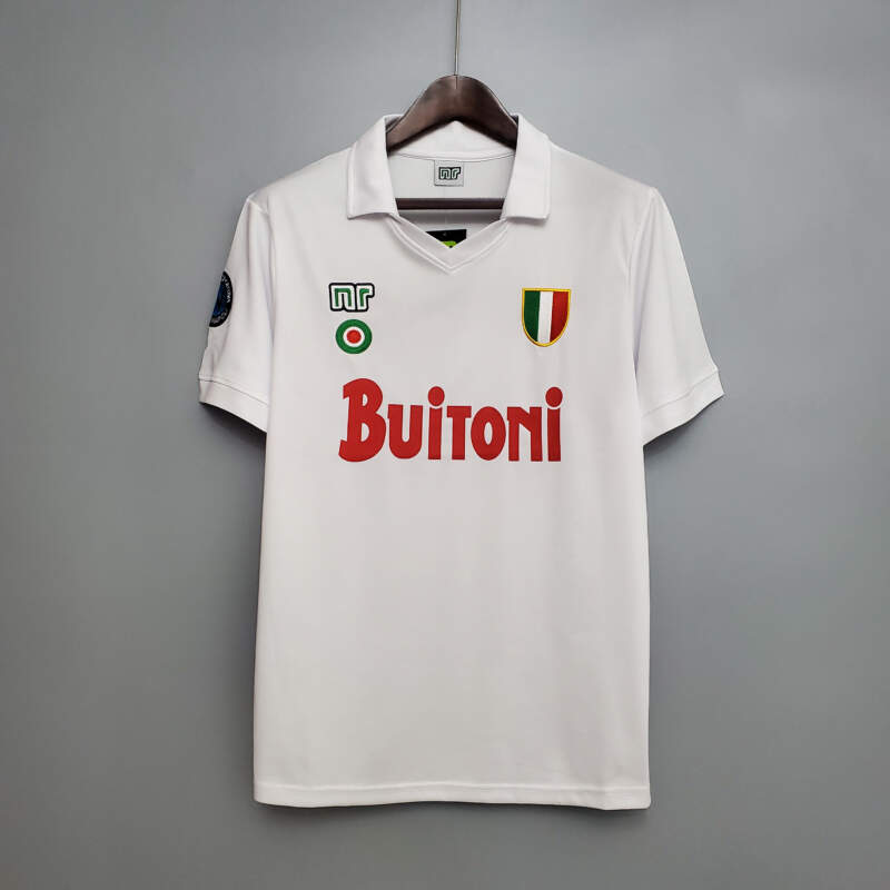 Camiseta Retro Napoli segunda equipacion Blanco 1987-1988 Camiseta Retro Napoli segunda equipacion Blanco 1987-1988