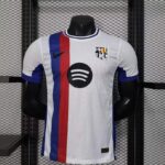 Camiseta Edicion Especial Blanca con Franjas Azulgrana Barcelona Version Jugador