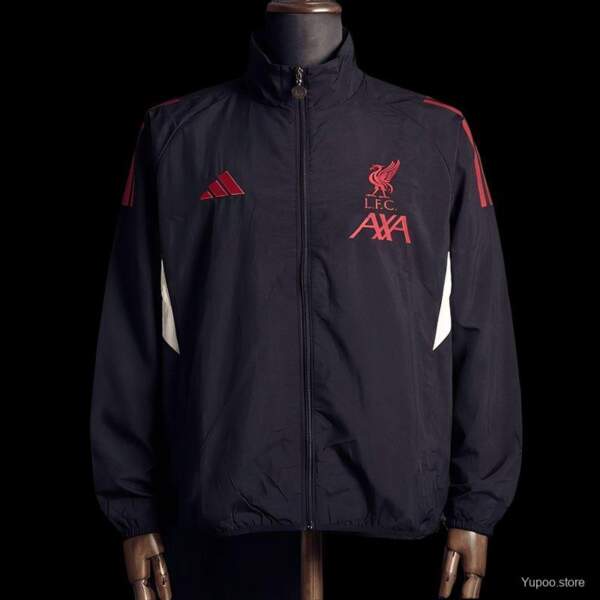 Cortaviento Liverpool Negro 2025-2026 frontal Cortaviento Liverpool Negro 2025-2026 frontal