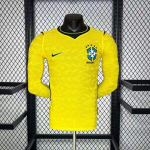 Camiseta Brasil 2026 Primera Equipación Manga Larga Versión Jugador – Camiseta Brasil Mundial 2026